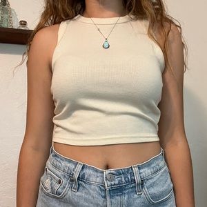 Yellow cotton crop top